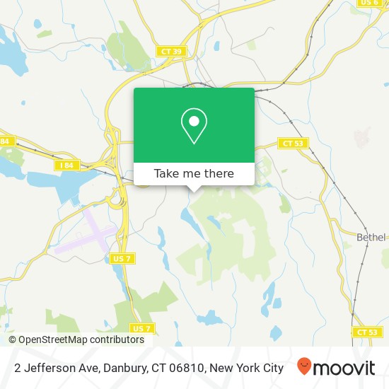 Mapa de 2 Jefferson Ave, Danbury, CT 06810