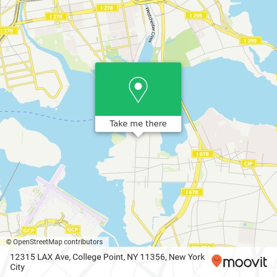 Mapa de 12315 LAX Ave, College Point, NY 11356