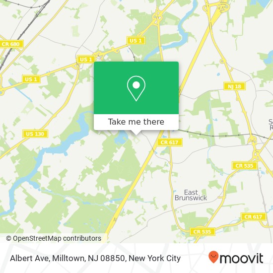 Mapa de Albert Ave, Milltown, NJ 08850