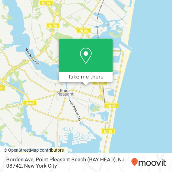 Borden Ave, Point Pleasant Beach (BAY HEAD), NJ 08742 map