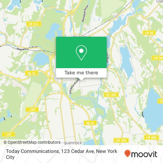 Mapa de Today Communications, 123 Cedar Ave
