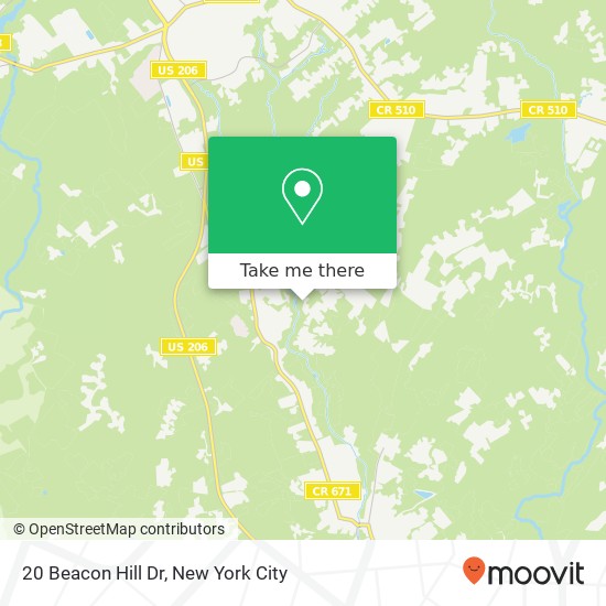Mapa de 20 Beacon Hill Dr, Chester, NJ 07930