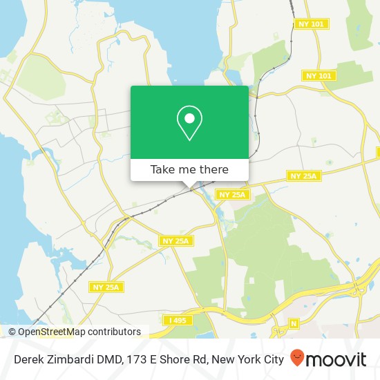 Mapa de Derek Zimbardi DMD, 173 E Shore Rd