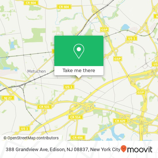388 Grandview Ave, Edison, NJ 08837 map