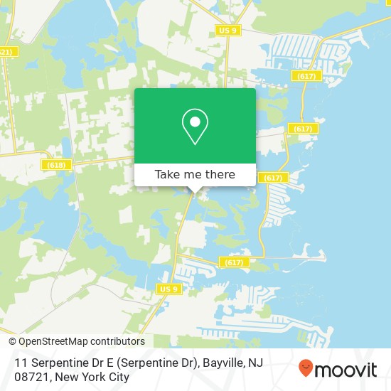 Mapa de 11 Serpentine Dr E (Serpentine Dr), Bayville, NJ 08721