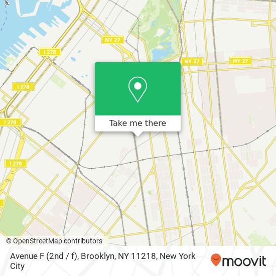 Mapa de Avenue F (2nd / f), Brooklyn, NY 11218