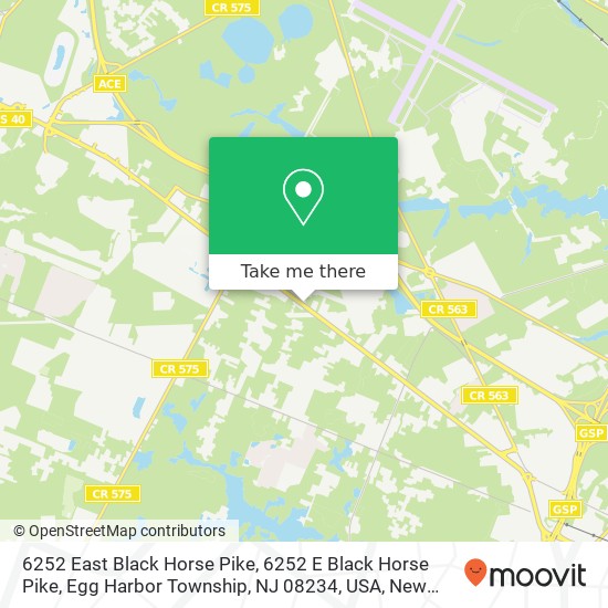 Mapa de 6252 East Black Horse Pike, 6252 E Black Horse Pike, Egg Harbor Township, NJ 08234, USA