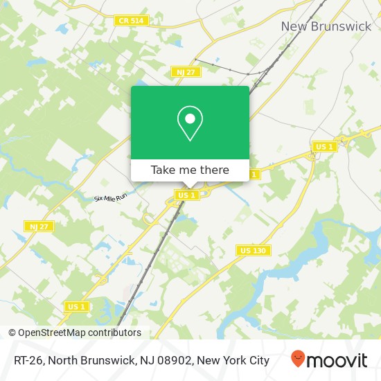 Mapa de RT-26, North Brunswick, NJ 08902