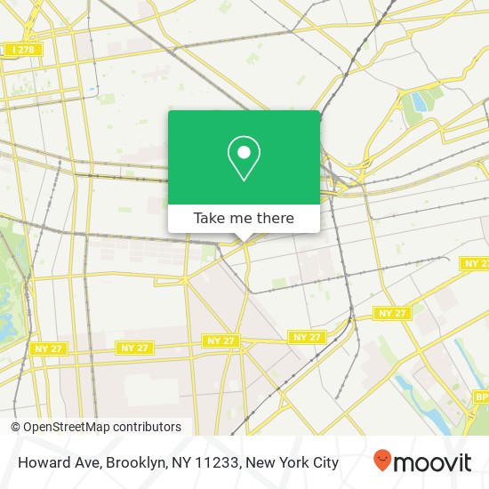 Mapa de Howard Ave, Brooklyn, NY 11233