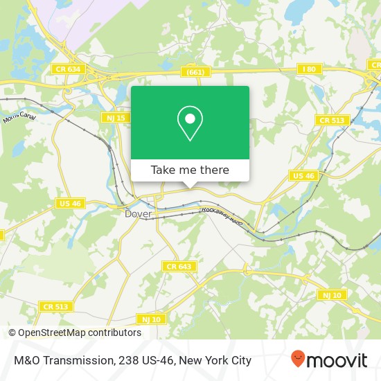 M&O Transmission, 238 US-46 map