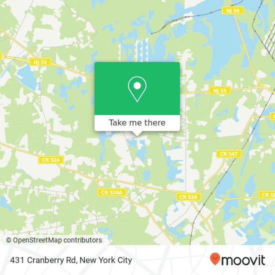 Mapa de 431 Cranberry Rd, Farmingdale, NJ 07727