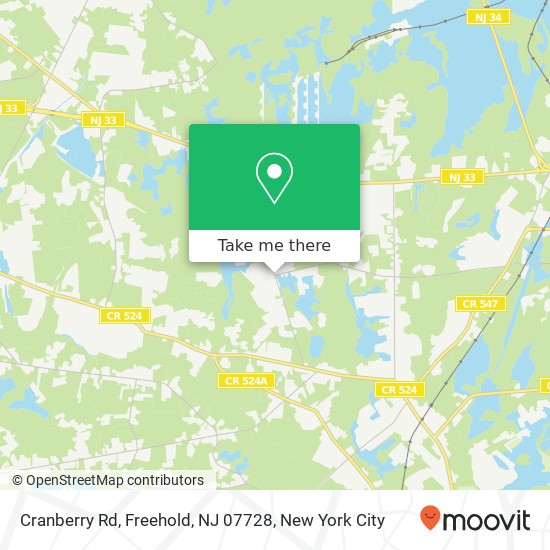 Mapa de Cranberry Rd, Freehold, NJ 07728