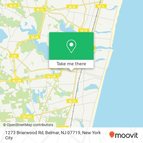 Mapa de 1273 Brierwood Rd, Belmar, NJ 07719