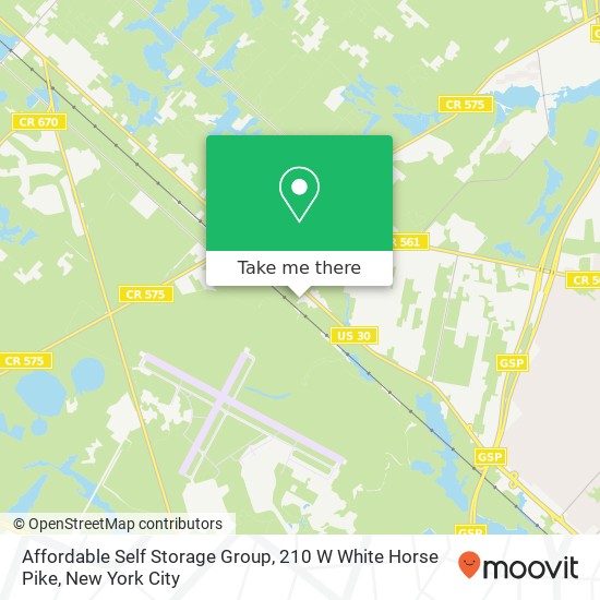 Affordable Self Storage Group, 210 W White Horse Pike map