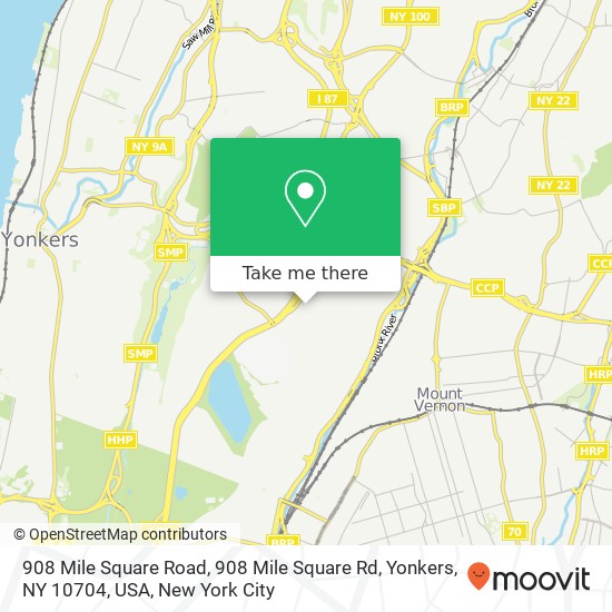 Mapa de 908 Mile Square Road, 908 Mile Square Rd, Yonkers, NY 10704, USA