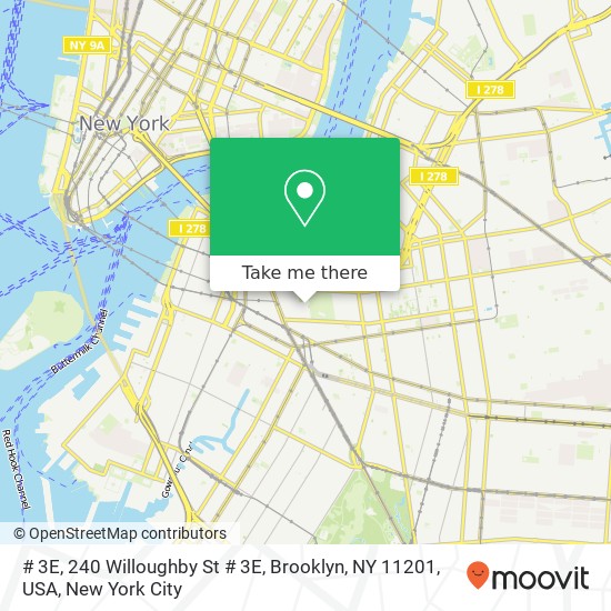 Mapa de # 3E, 240 Willoughby St # 3E, Brooklyn, NY 11201, USA