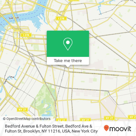 Bedford Avenue & Fulton Street, Bedford Ave & Fulton St, Brooklyn, NY 11216, USA map