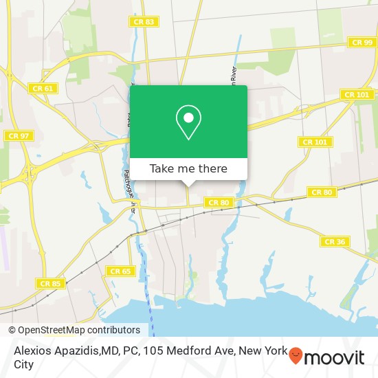 Alexios Apazidis,MD, PC, 105 Medford Ave map