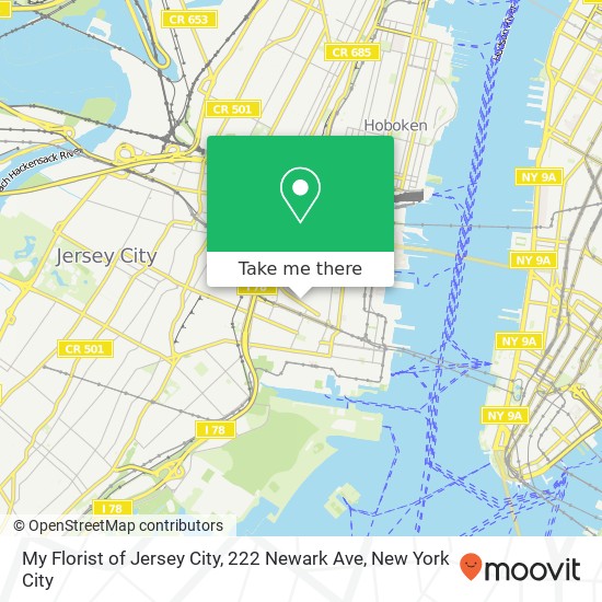 My Florist of Jersey City, 222 Newark Ave map