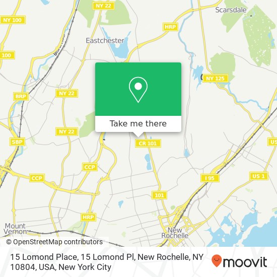 Mapa de 15 Lomond Place, 15 Lomond Pl, New Rochelle, NY 10804, USA