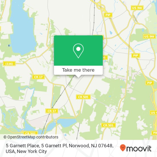 Mapa de 5 Garnett Place, 5 Garnett Pl, Norwood, NJ 07648, USA