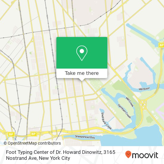 Mapa de Foot Typing Center of Dr. Howard Dinowitz, 3165 Nostrand Ave