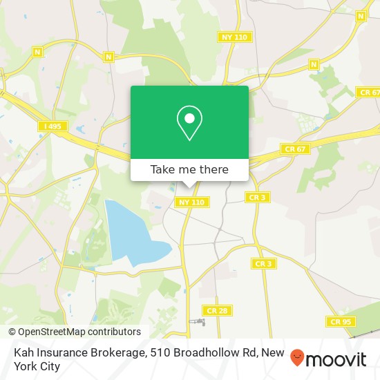 Mapa de Kah Insurance Brokerage, 510 Broadhollow Rd