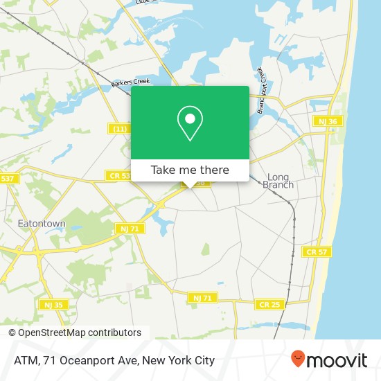 Mapa de ATM, 71 Oceanport Ave