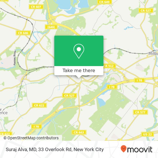 Mapa de Suraj Alva, MD, 33 Overlook Rd