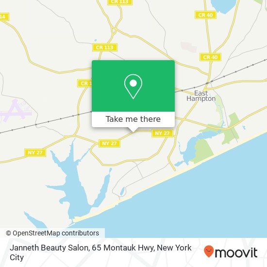 Mapa de Janneth Beauty Salon, 65 Montauk Hwy