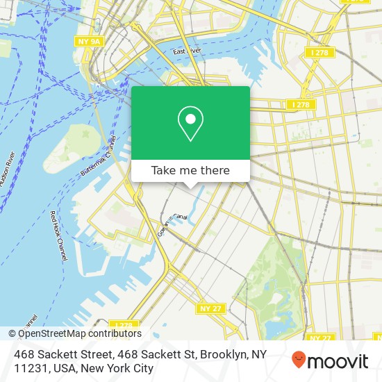 Mapa de 468 Sackett Street, 468 Sackett St, Brooklyn, NY 11231, USA