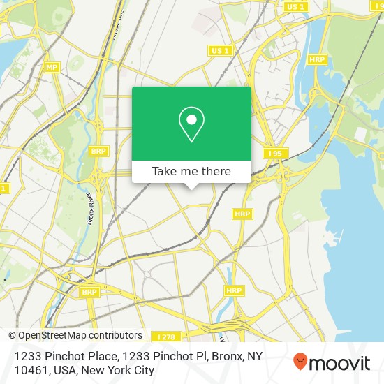 1233 Pinchot Place, 1233 Pinchot Pl, Bronx, NY 10461, USA map