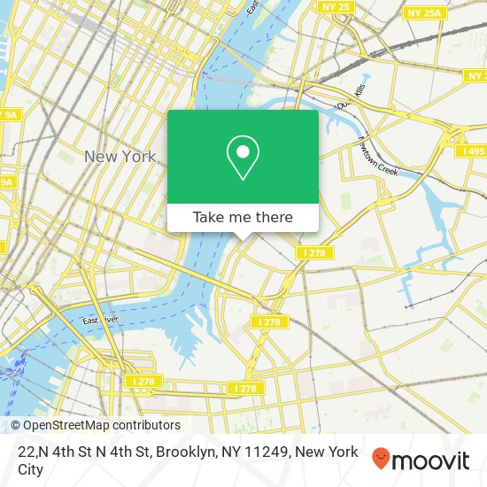 Mapa de 22,N 4th St N 4th St, Brooklyn, NY 11249