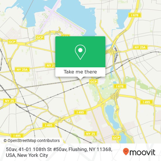 Mapa de 50av, 41-01 108th St #50av, Flushing, NY 11368, USA