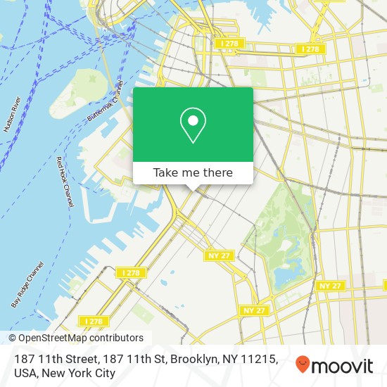 187 11th Street, 187 11th St, Brooklyn, NY 11215, USA map