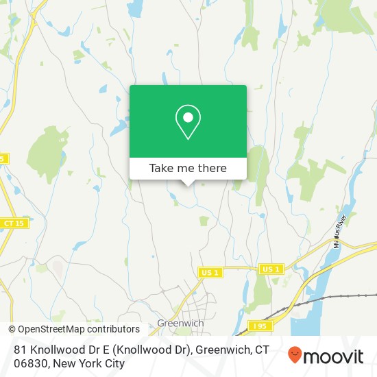 Mapa de 81 Knollwood Dr E (Knollwood Dr), Greenwich, CT 06830
