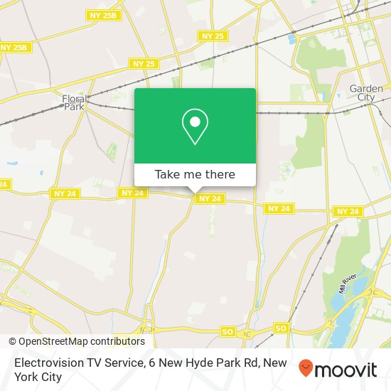 Electrovision TV Service, 6 New Hyde Park Rd map