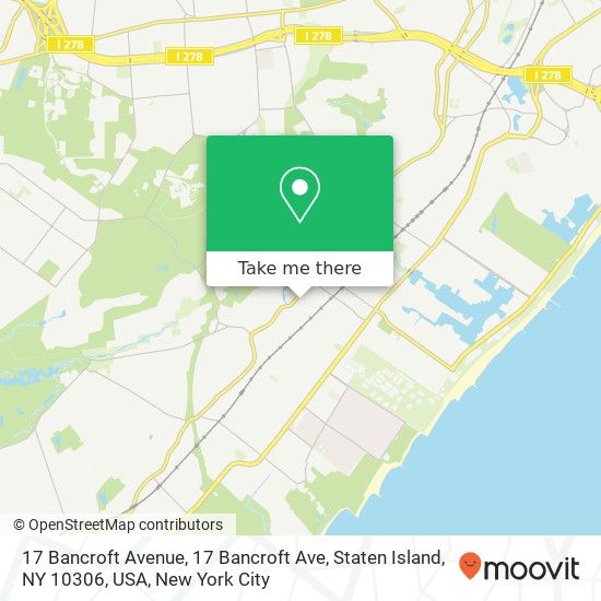 Mapa de 17 Bancroft Avenue, 17 Bancroft Ave, Staten Island, NY 10306, USA
