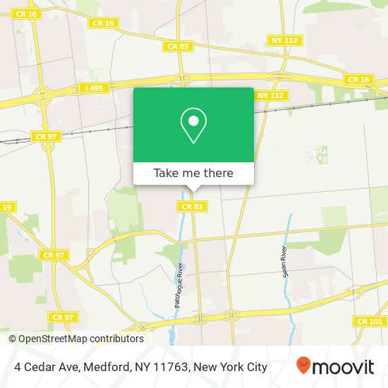 Mapa de 4 Cedar Ave, Medford, NY 11763