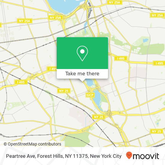 Peartree Ave, Forest Hills, NY 11375 map