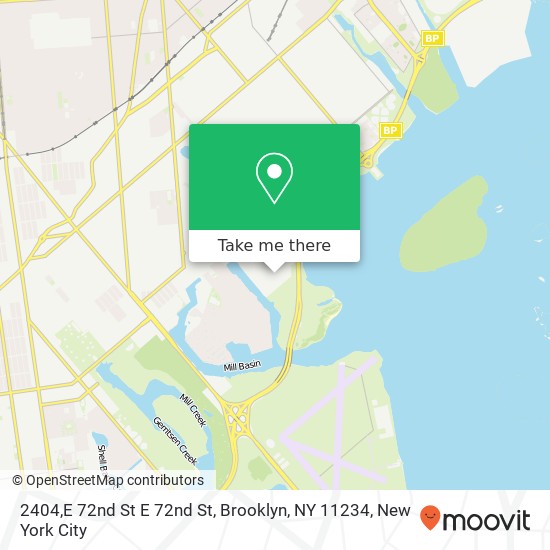 Mapa de 2404,E 72nd St E 72nd St, Brooklyn, NY 11234