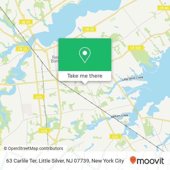 Mapa de 63 Carlile Ter, Little Silver, NJ 07739