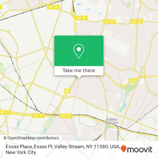 Mapa de Essex Place, Essex Pl, Valley Stream, NY 11580, USA