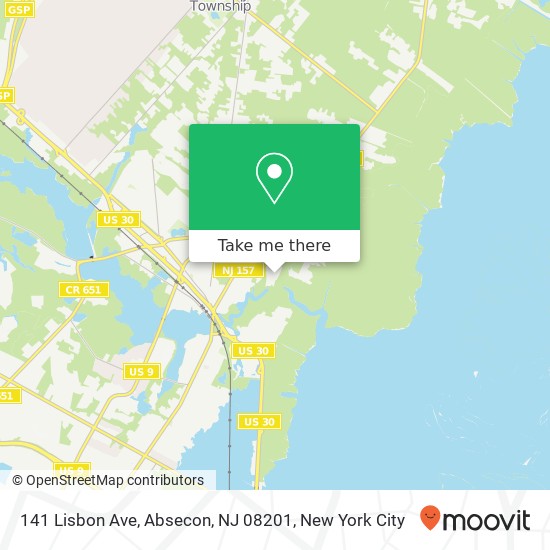 Mapa de 141 Lisbon Ave, Absecon, NJ 08201