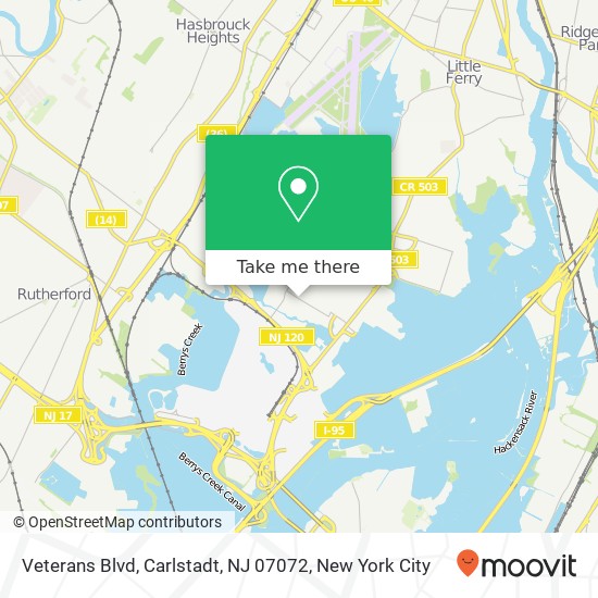 Mapa de Veterans Blvd, Carlstadt, NJ 07072
