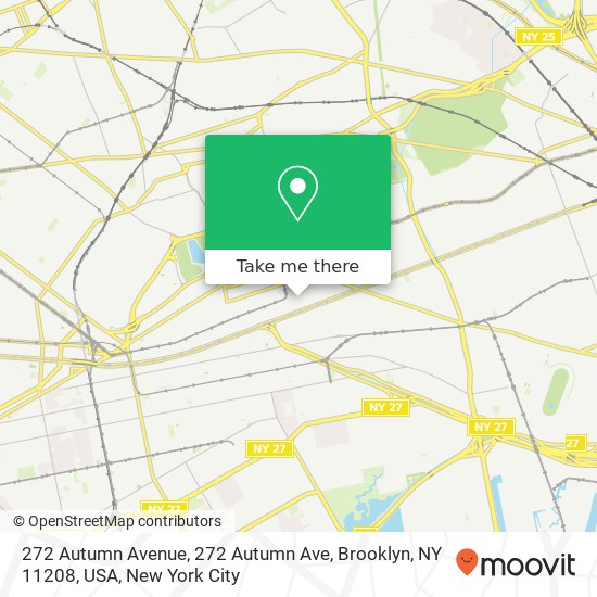 272 Autumn Avenue, 272 Autumn Ave, Brooklyn, NY 11208, USA map