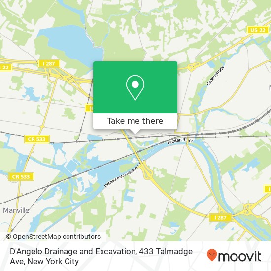 Mapa de D'Angelo Drainage and Excavation, 433 Talmadge Ave