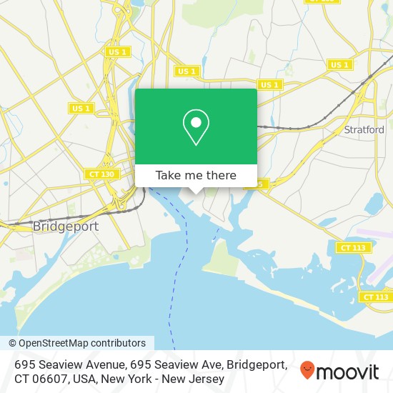 Mapa de 695 Seaview Avenue, 695 Seaview Ave, Bridgeport, CT 06607, USA