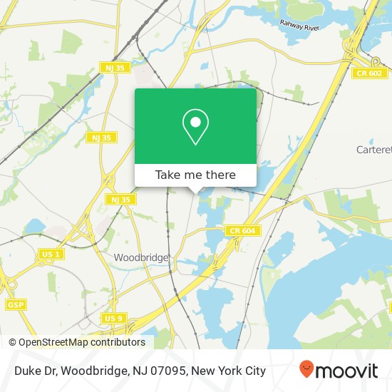 Mapa de Duke Dr, Woodbridge, NJ 07095