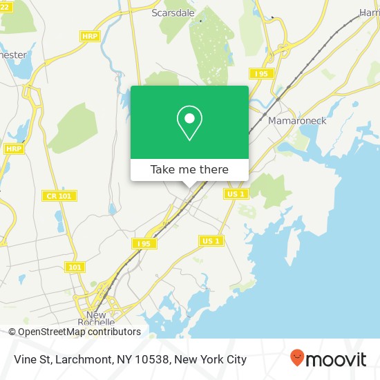 Mapa de Vine St, Larchmont, NY 10538